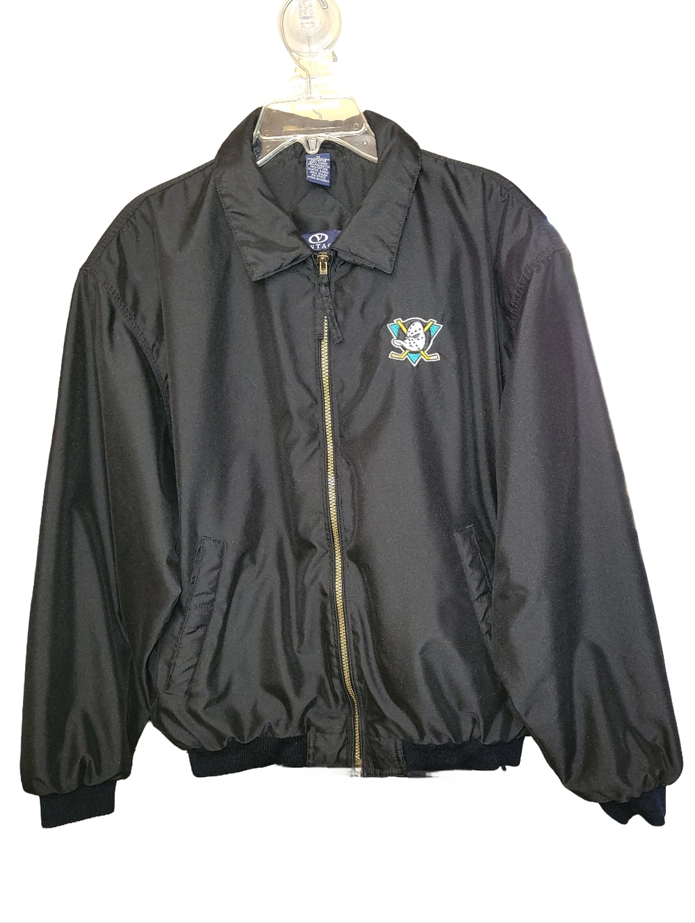 Vintage Anaheim Mighty Ducks Men’s Bomber Jacket Medium Black NHL Hockey